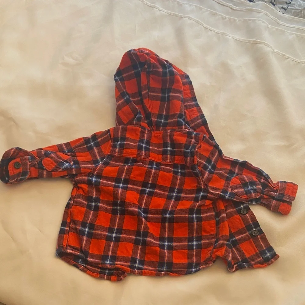 OshKosh B'gosh Red and Black Plaid Button Down Shirt